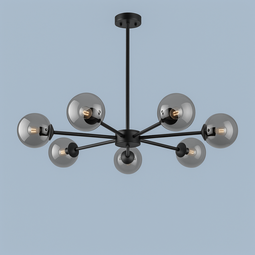 Spherical Smoked Glass Chandelier