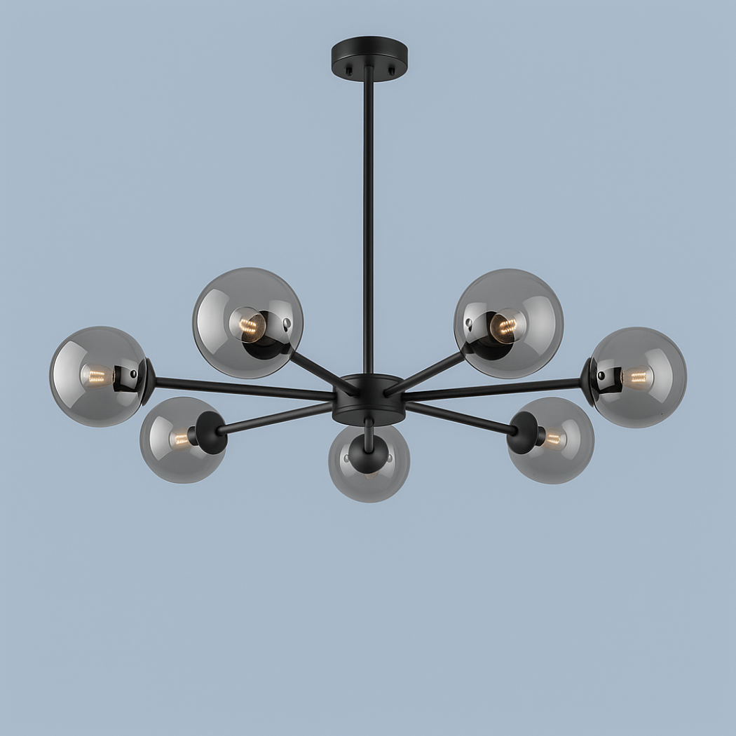 Spherical Smoked Glass Chandelier