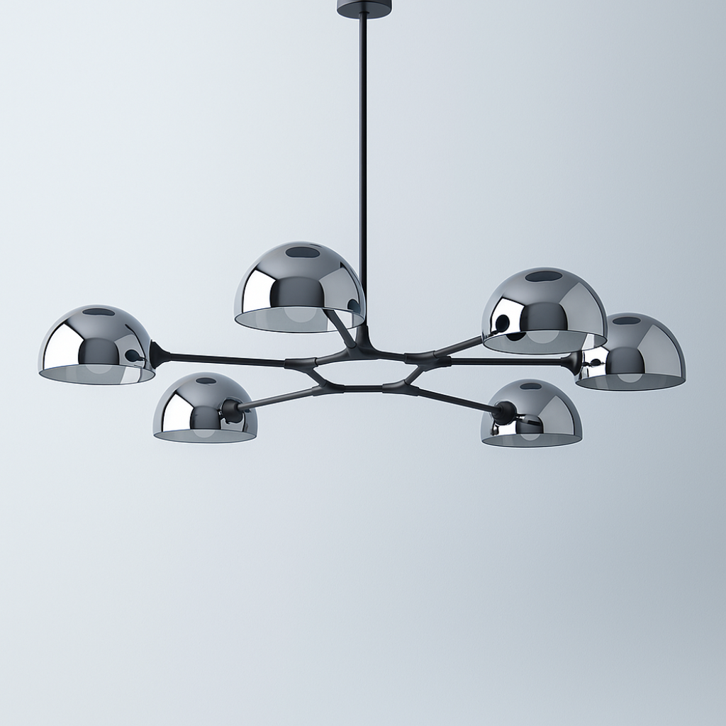 Branch Shaped Chrome Dome Chandelier