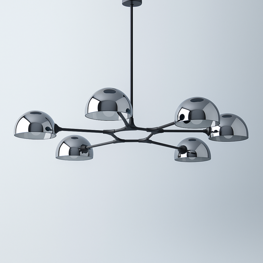 Branch Shaped Chrome Dome Chandelier
