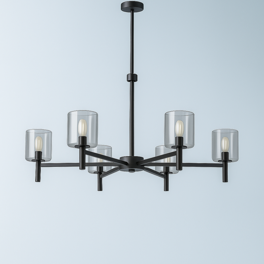 Multi Arm Glass Shade Chandelier