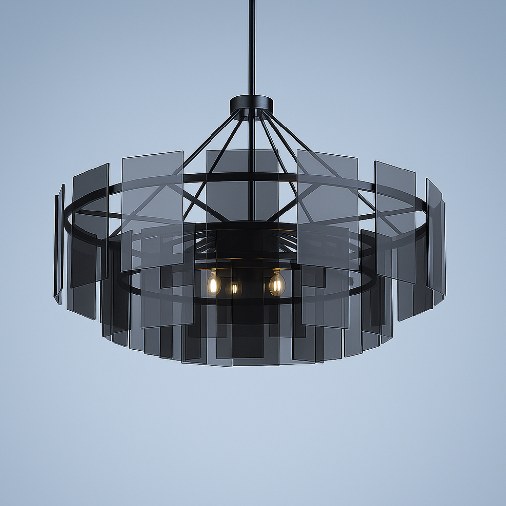 Layered Smoked Glass Chandelier