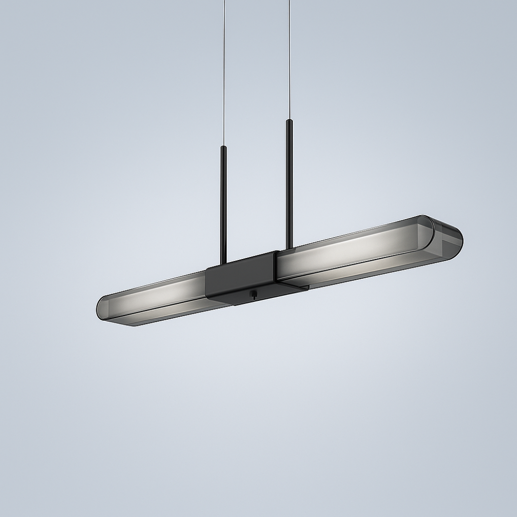 Linear Smoked Glass Pendant Light