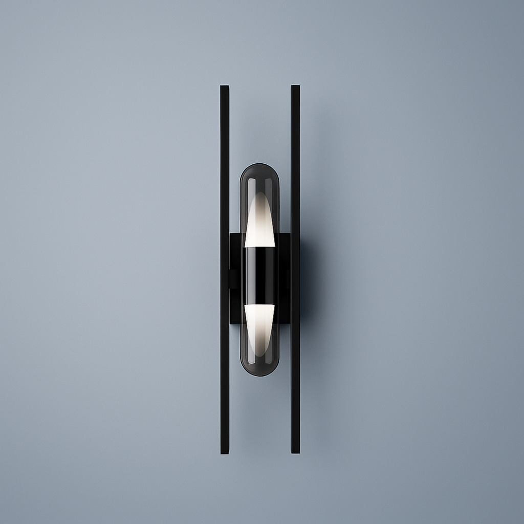 Linear Frame Smoked Glass Wall Sconce