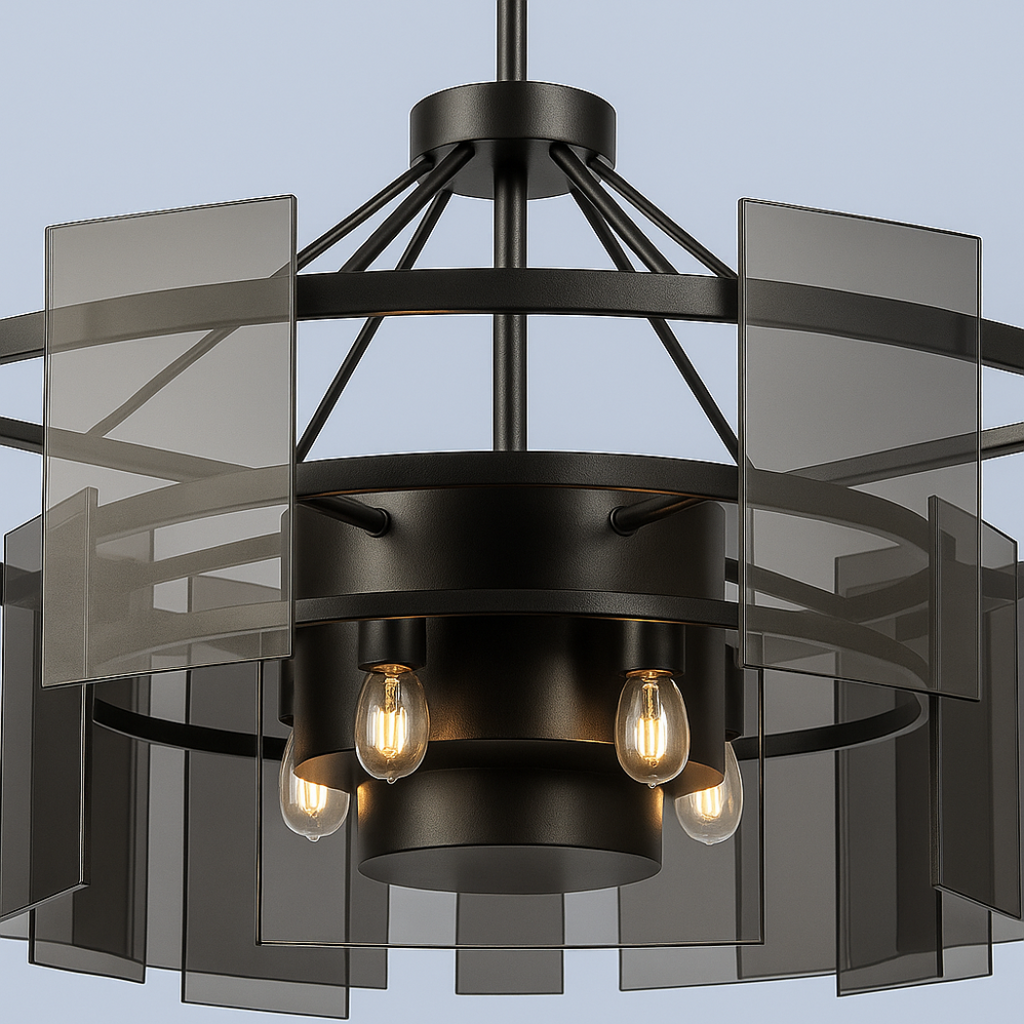 Layered Smoked Glass Chandelier