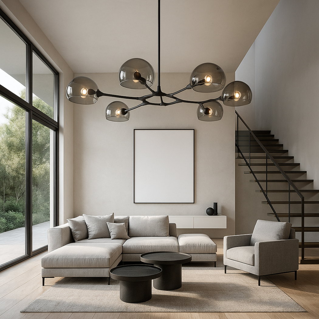 Branch Shaped Chrome Dome Chandelier