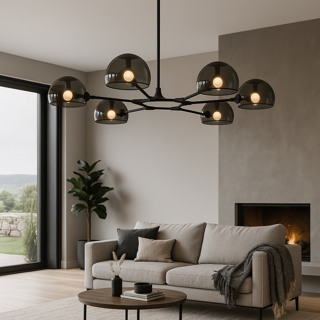 Branch Shaped Chrome Dome Chandelier