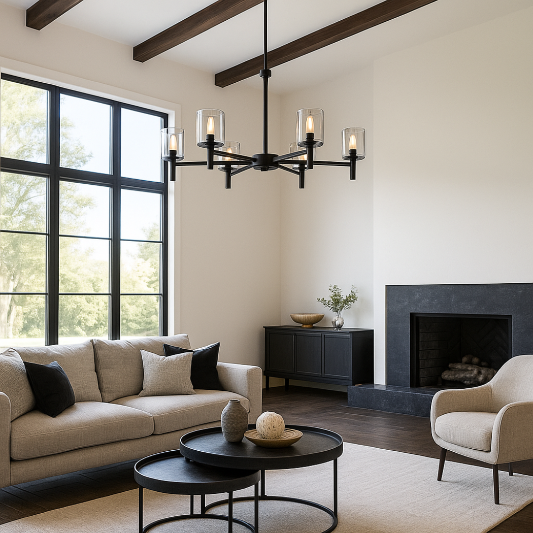 Multi Arm Glass Shade Chandelier