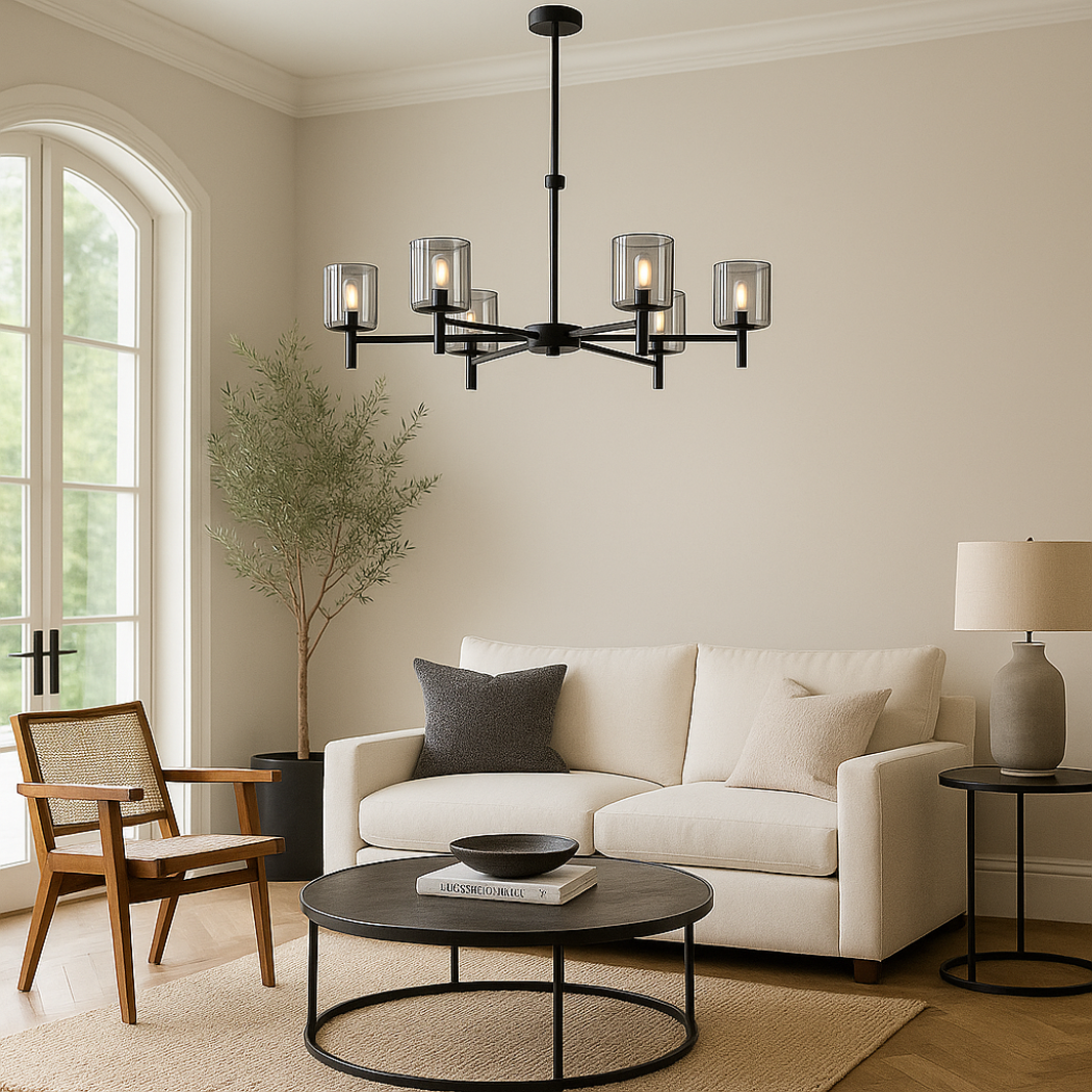 Multi Arm Glass Shade Chandelier
