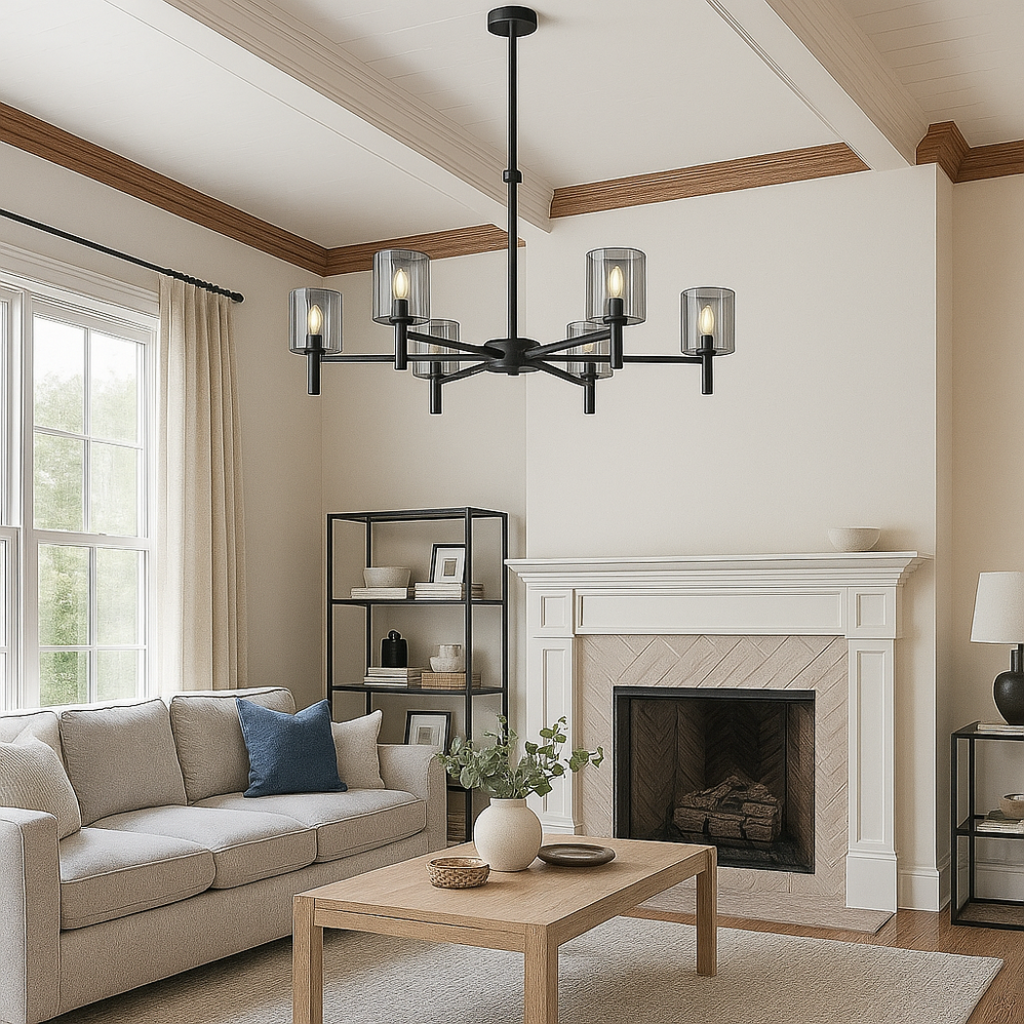 Multi Arm Glass Shade Chandelier