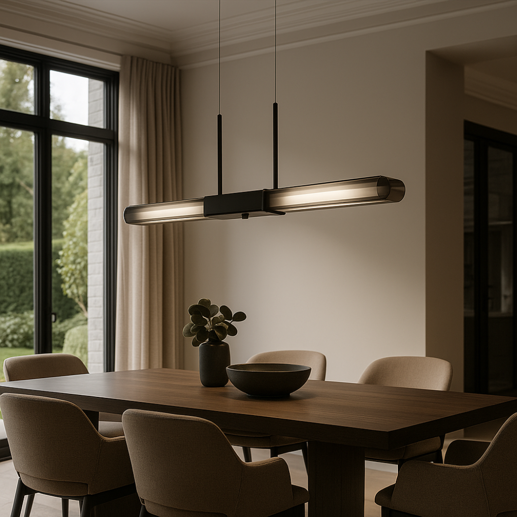 Linear Smoked Glass Pendant Light