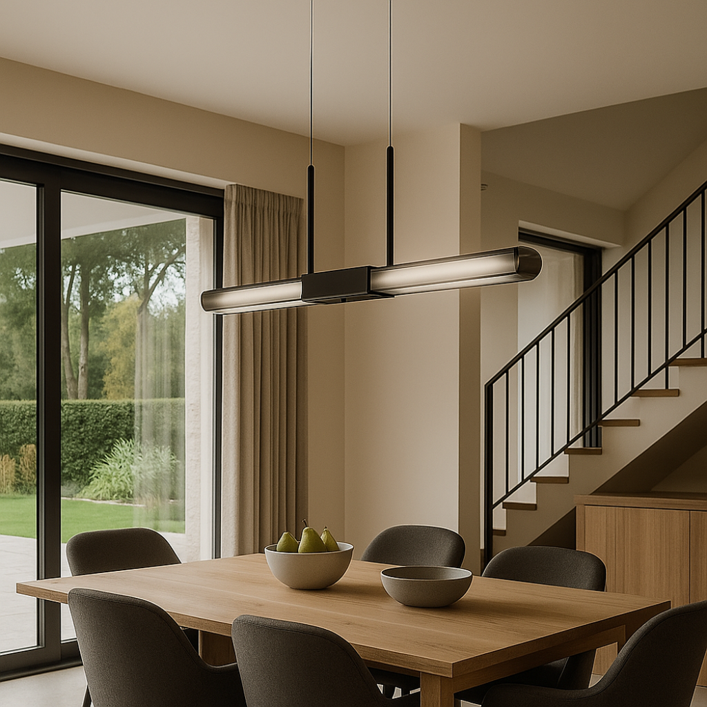 Linear Smoked Glass Pendant Light